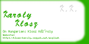 karoly klosz business card